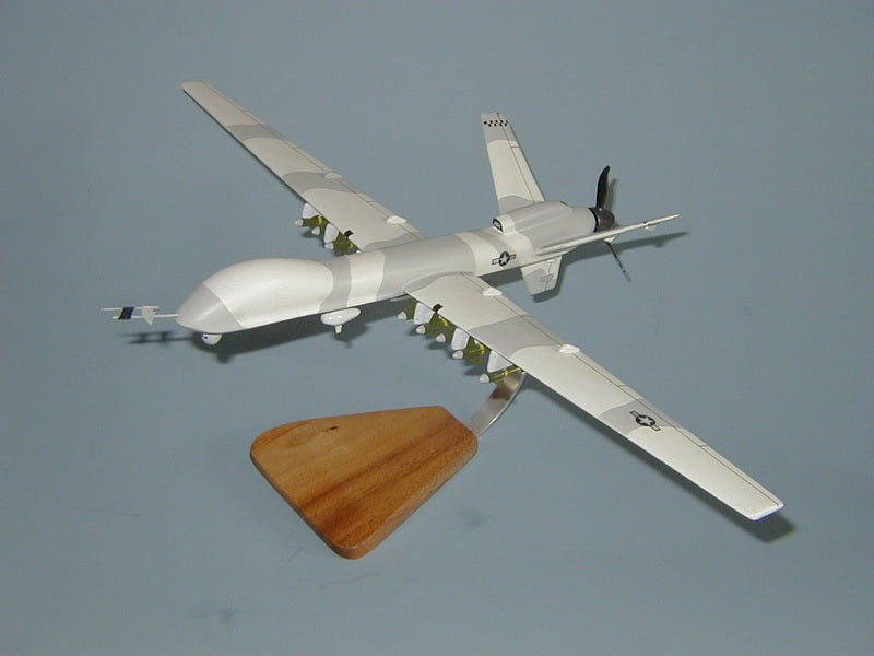 MQ-9 Reaper UAV mahogany wood airplane model desktop