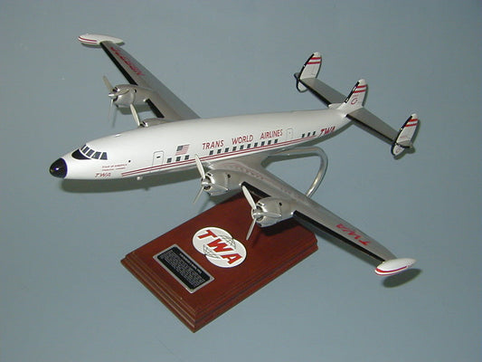 TWA Constellation mahogany wood airplane mdoel