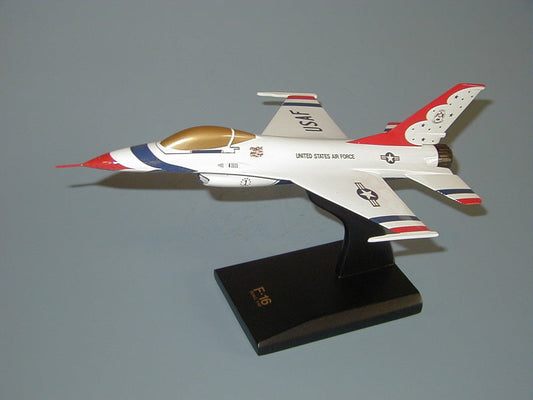 F-16 Falcon USAF Thunderbirds airplane mahogany wood model