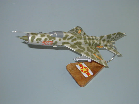 Mig-21 Fishbed mahogany wood airplane model