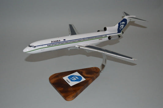Alaska Airlines 727 mahogany wood airplane model