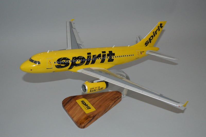 Bswath 1:80 Scale Spirit Airways A320 Model Plane - 18 Inch Die-Cast Model With LED Cabin Lights