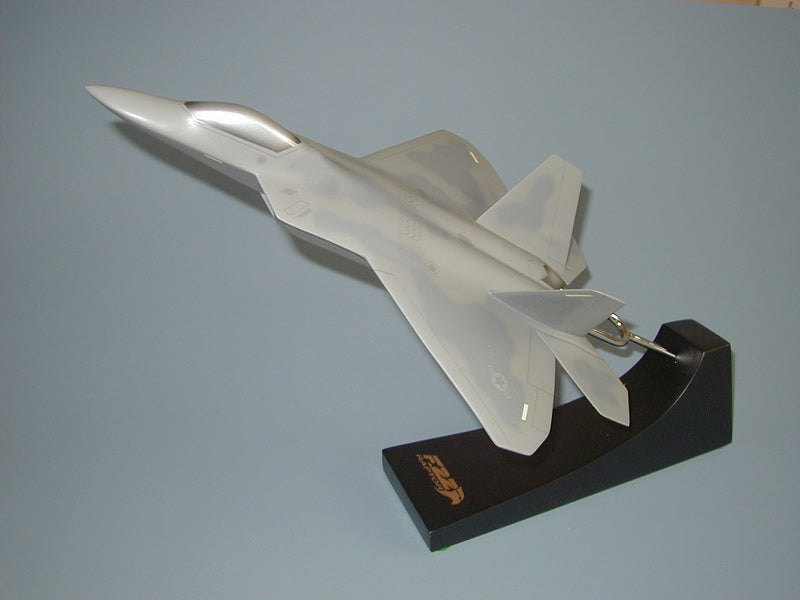 F-22 Raptor Air Force model made from mahogany wood