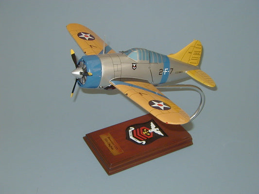 F2A Buffalo airplane model from mahogany wood