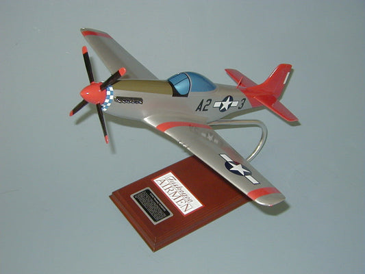 Tuskegee Airmen P-51 mahogany wood airplane model