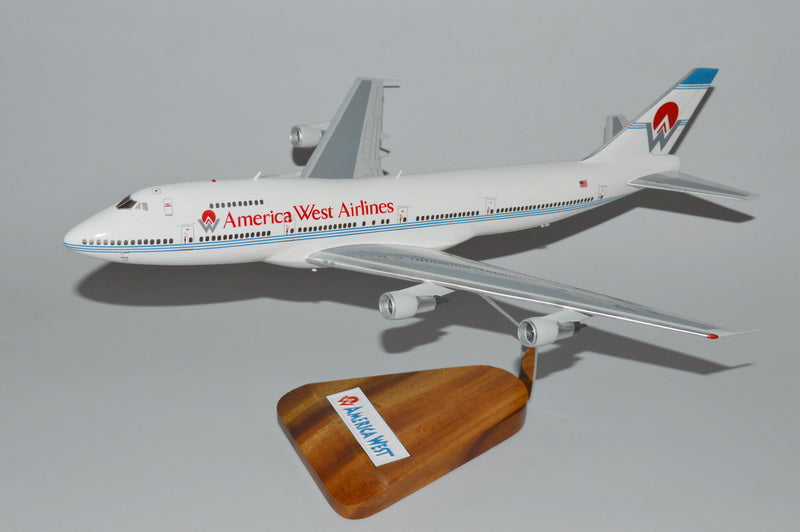 America West 747 model airplane by Scalecraft