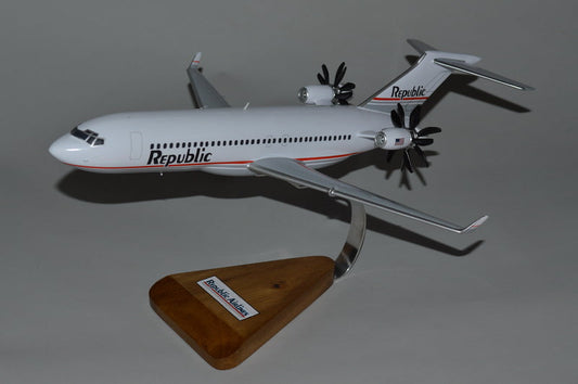 7J7 Boeing Republic Airlines mahogany airplane model