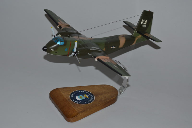 Air Force C-7 Caribou mahogany wood airplane model