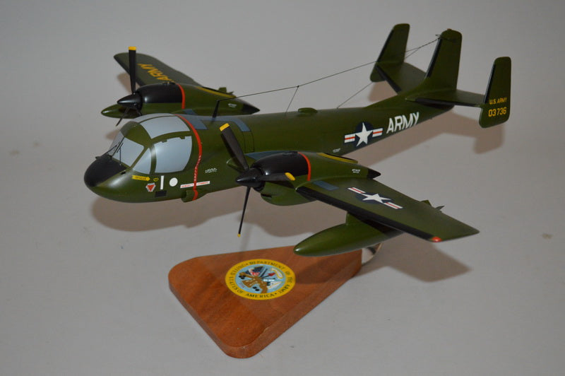OV-1 Mohawk mahogany wood airplane model