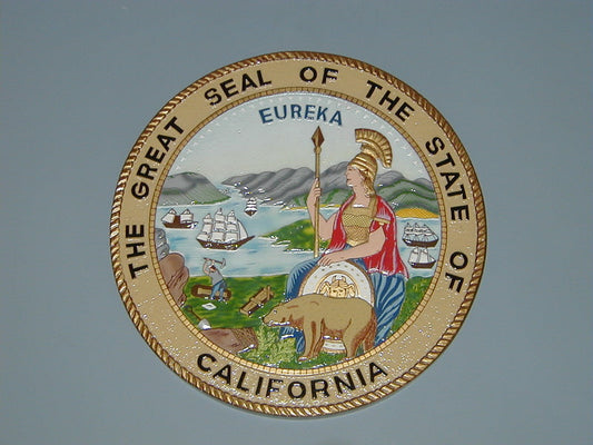 California State Seal Plaque Airplane Model